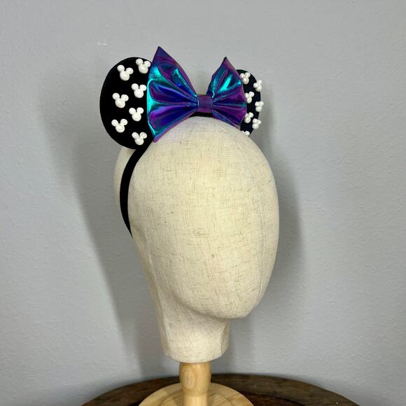 Midnight Pearl Elastic Minnie Ears | Disney-Inspired Adjustable Mouse Ears - Picture 5 of 5
